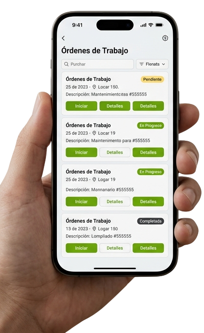 App móvil Green Facility — Técnico en campo
